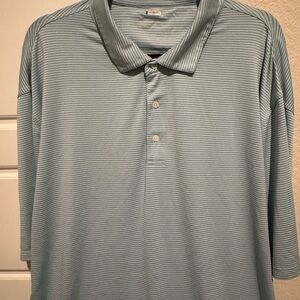 Men's Blue Striped Polo Shirt
